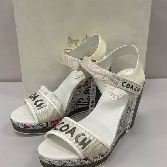 EUC Coach Poppy Addisen Wedge Heels 5B